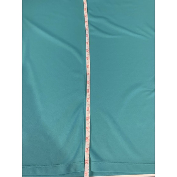 Nike Golf DRI-FIT XL Henley Blade Collar Polo Shirt Teal Blue Embroidered Swoosh - Picture 6 of 8